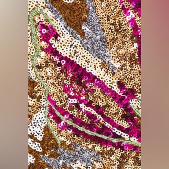 NWOT BRONX AND BANIC Dahlia Fuchsia Multi Maxi Strapless Dress - Picture 7 of 14